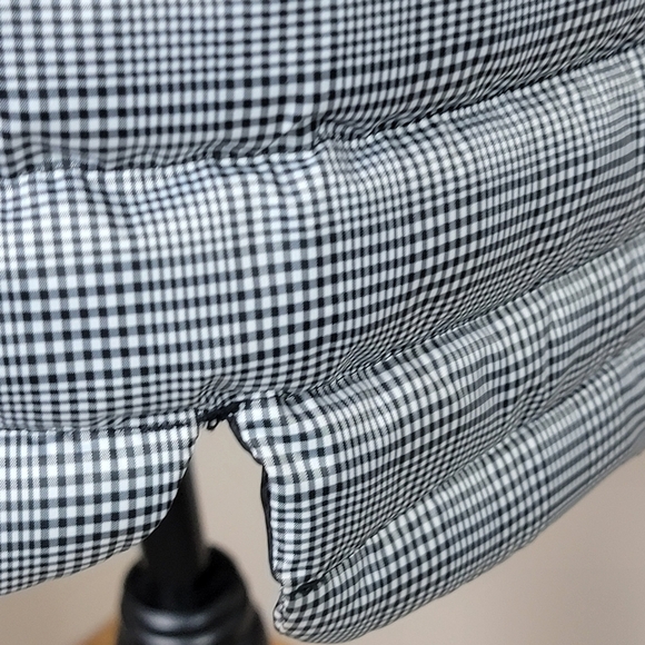 Lands' End White And Black Gingham Check Print Down Filled Puffer Vest Sz L Tall - Picture 9 of 15
